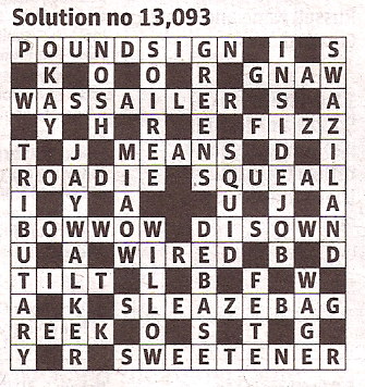 Guardian Quick Crossword - Solution 13,093 (26 April 2012)